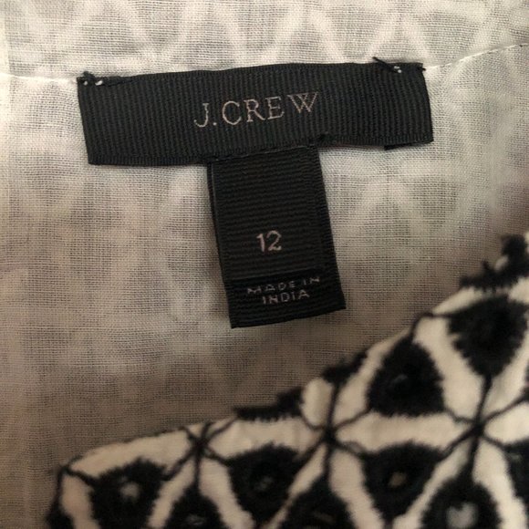 J. Crew Fit & Flare Black & White Dress Sz 12 - Picture 3 of 3